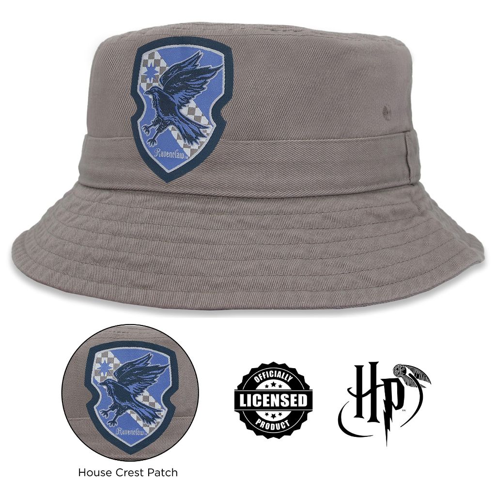 Harry Potter Bucket Hat for Kids, Boy and Girl Sun Hat Kid Ages 4-7 and Big Kids 7-14 Years | Charcoal Grey | Ravenclaw