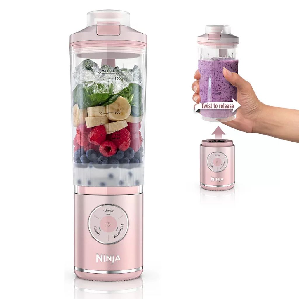 Ninja Blast Max Portable Blender w/3 Speeds, Lithium Ion Battery, Dishwasher-Safe Parts, 22oz - Dusty Pink