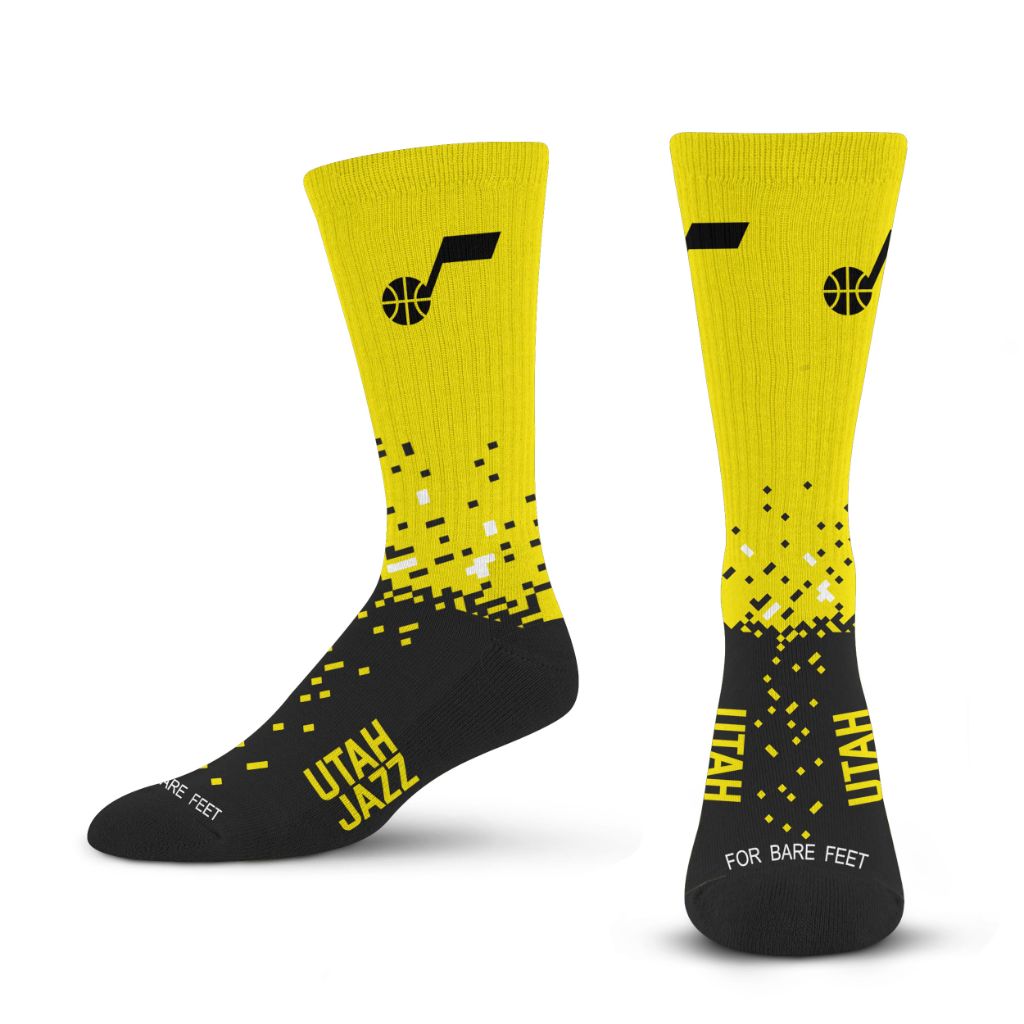 SZ Y, For Bare Feet- NBA UTAH JAZZ Spray Zone Crew Sock Team Color