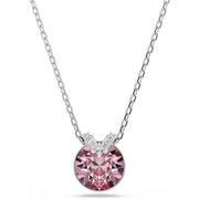 Swarovski Bella V pendant, Round cut, Pink, Rhodium finish 5734230