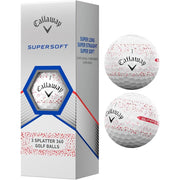 Callaway Supersoft Golf Balls 2023 Red Splatter 360 Golf Balls - 3 Pack
