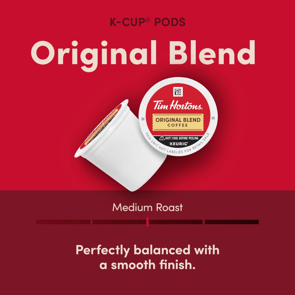 Tim Hortons Original Blend, Medium Roast Coffee, 100ct K-Cups