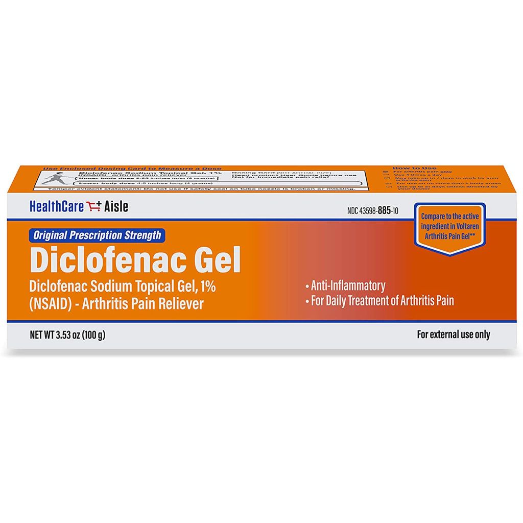 HealthCareAisle Diclofenac Gel, 1%, Arthritis Pain Relief - 100 g tube