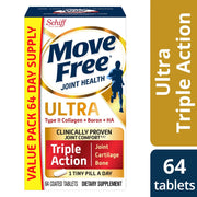 Move Free Ultra Triple Action Joint Support w/Collagen, Boron, & HA - 64 Tablets