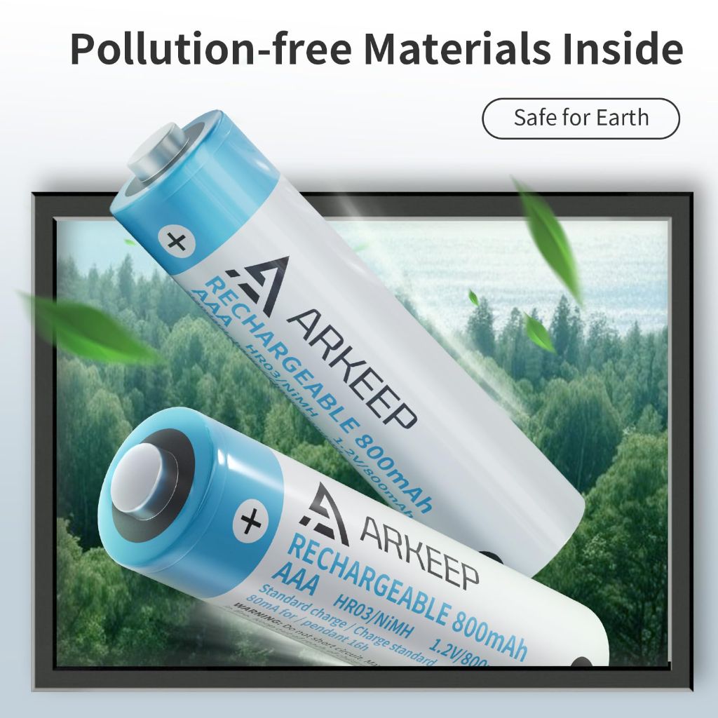 ARKEEP Rechargeable AA Batteries, 8-Pack