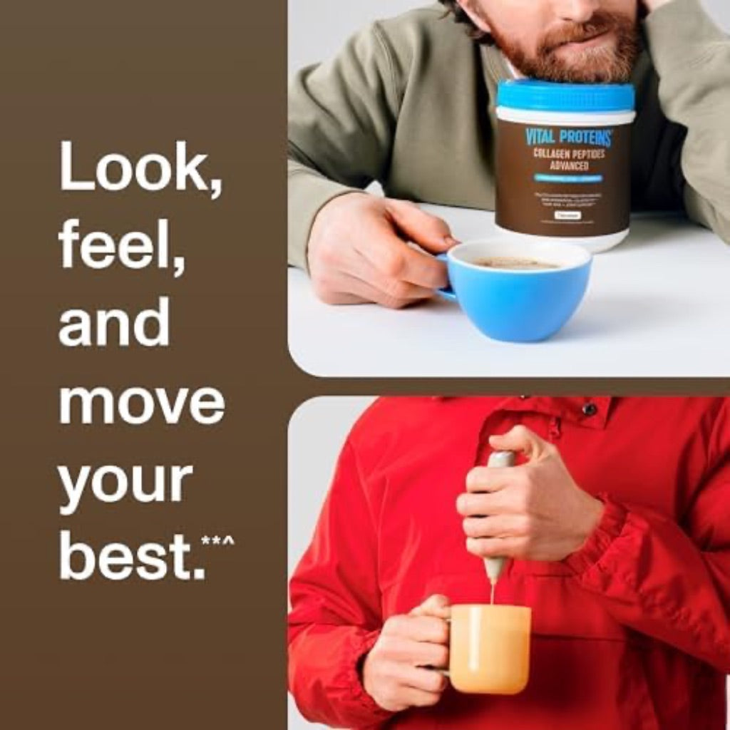 Vital Proteins Collagen Peptides Advanced, Hydrolyzed Peptides with Hyaluronic Acid and Vitamin C - Chocolate Flavor Powder, 24.7oz