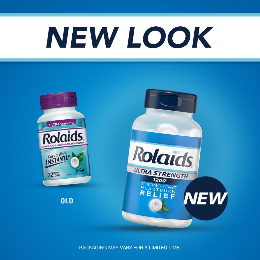 Rolaids Ultra Strength Antacid Chewable Tablets, Mint, 72-Count