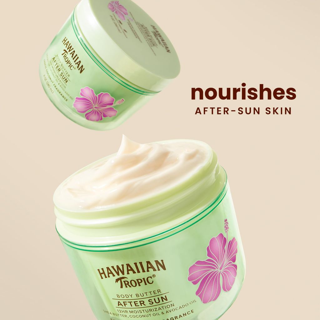 Hawaiian Tropic After Sun Body Butter with Coconut Oil, 8oz, After Sun Lotion, Moisturizing Body Lotion, 8oz