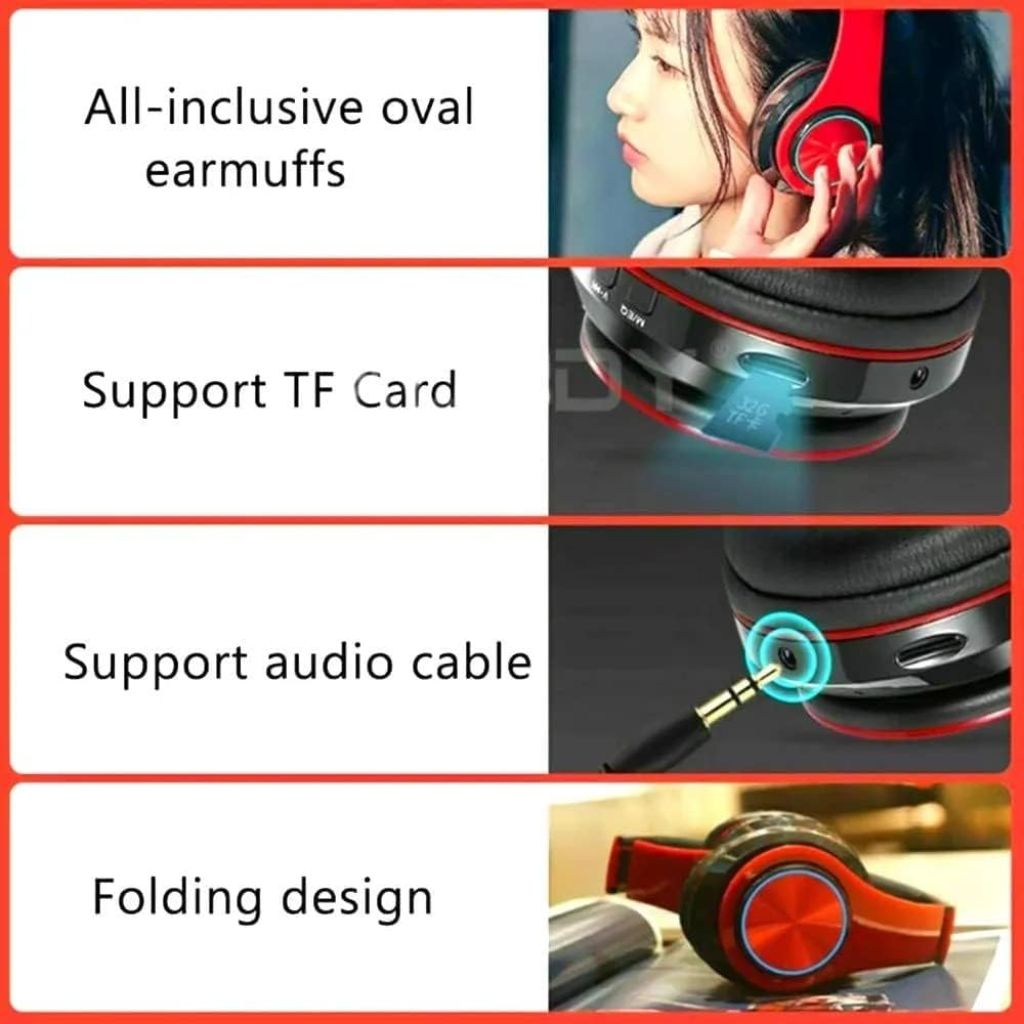 T39 Bluetooth Wireless Gaming Headset - Foldable Lightweight Over-Ear Headphones, Built-in Microphone, 20 Hours Battery,Gaming Headphones with Mic for Mobile Device… (Green)