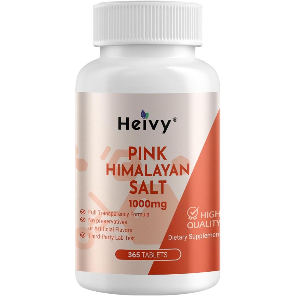Heivy Pink Himalayan Salt Tablets 1000mg/Sodium Chloride 988mg - 365 Tablets