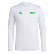 Adidas Mens Austin FC Pre-Game Long Sleeve Soccer T-Shirt,White/Austin Fc,Small