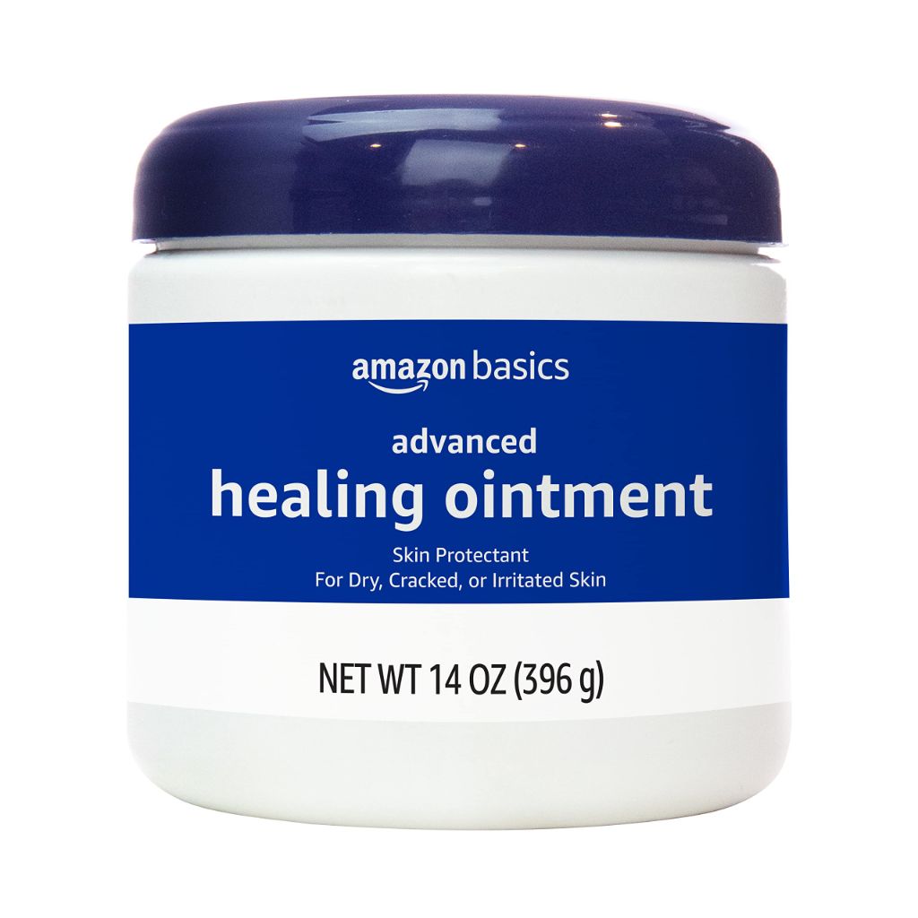 Amazon Basics Healing Ointment & Skin Protectant for Dry & Cracked Skin, Fragrance Free, 14 oz, 1-Pack