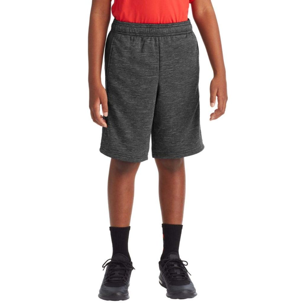 SZ S 6/7 C9 Champion Boys' Tech Terry Woven Pieced Shorts, Ebony Heather/Charcoal