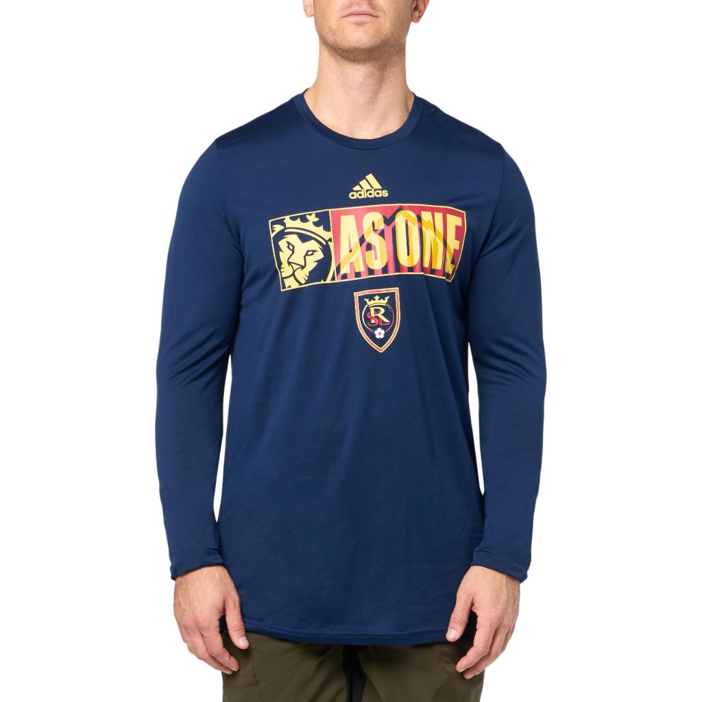 Adidas Men's Real Salt Lake Jersey Hook Long Sleeve Pre-game Jersey, Team Navy Blue, Medium
