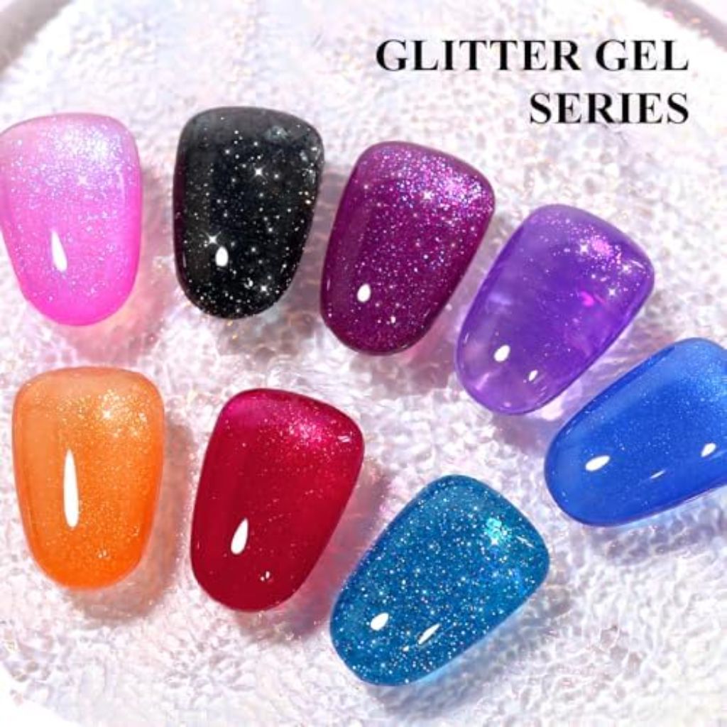 Imtiti Glitter Gel Nail Polish - Purple Iridescent Glitter, 0.5 fl. oz.