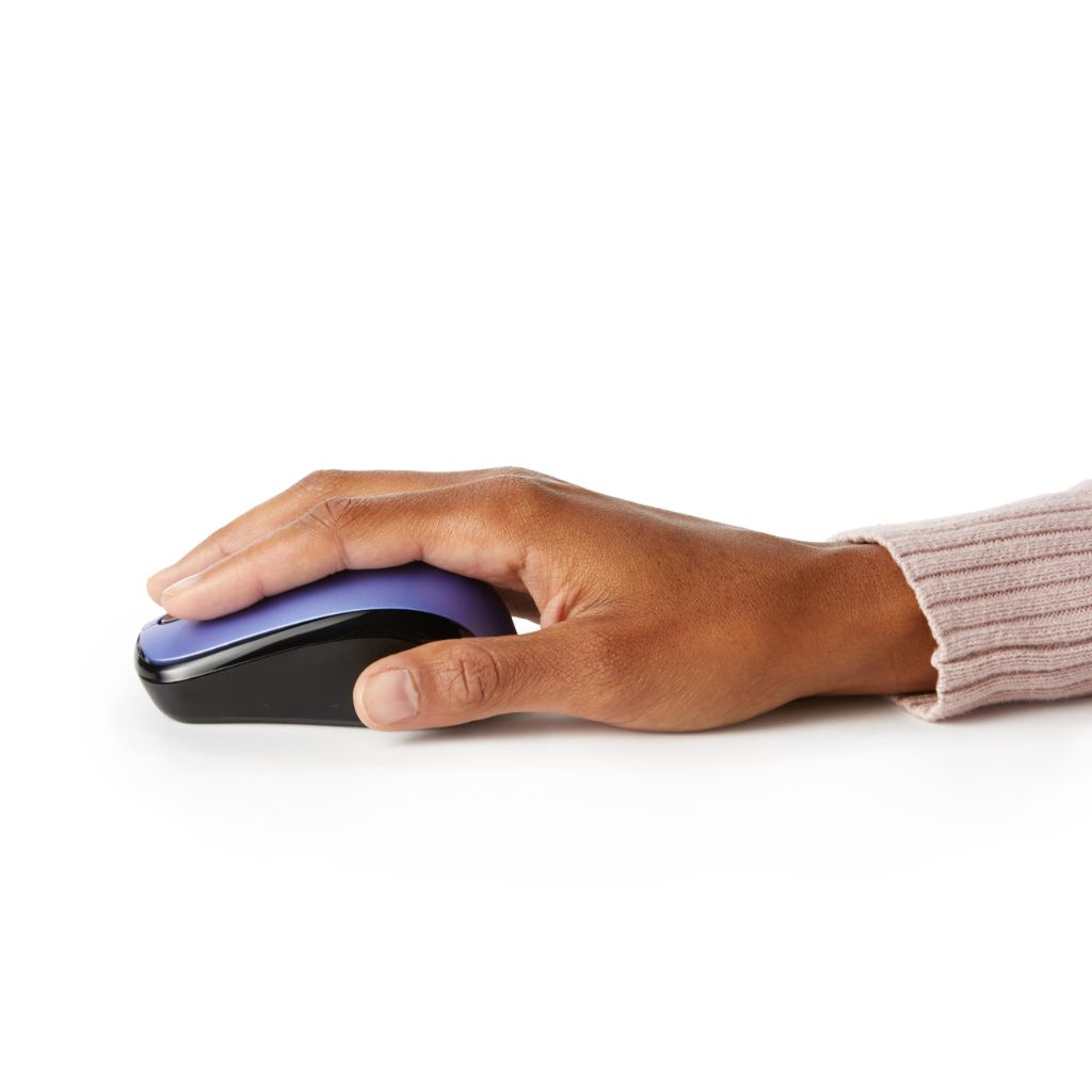 Amazon Basics 2.4 GHz Wireless Optical Computer Mouse with USB Nano Receiver, Portable, Easy Setup, Blue