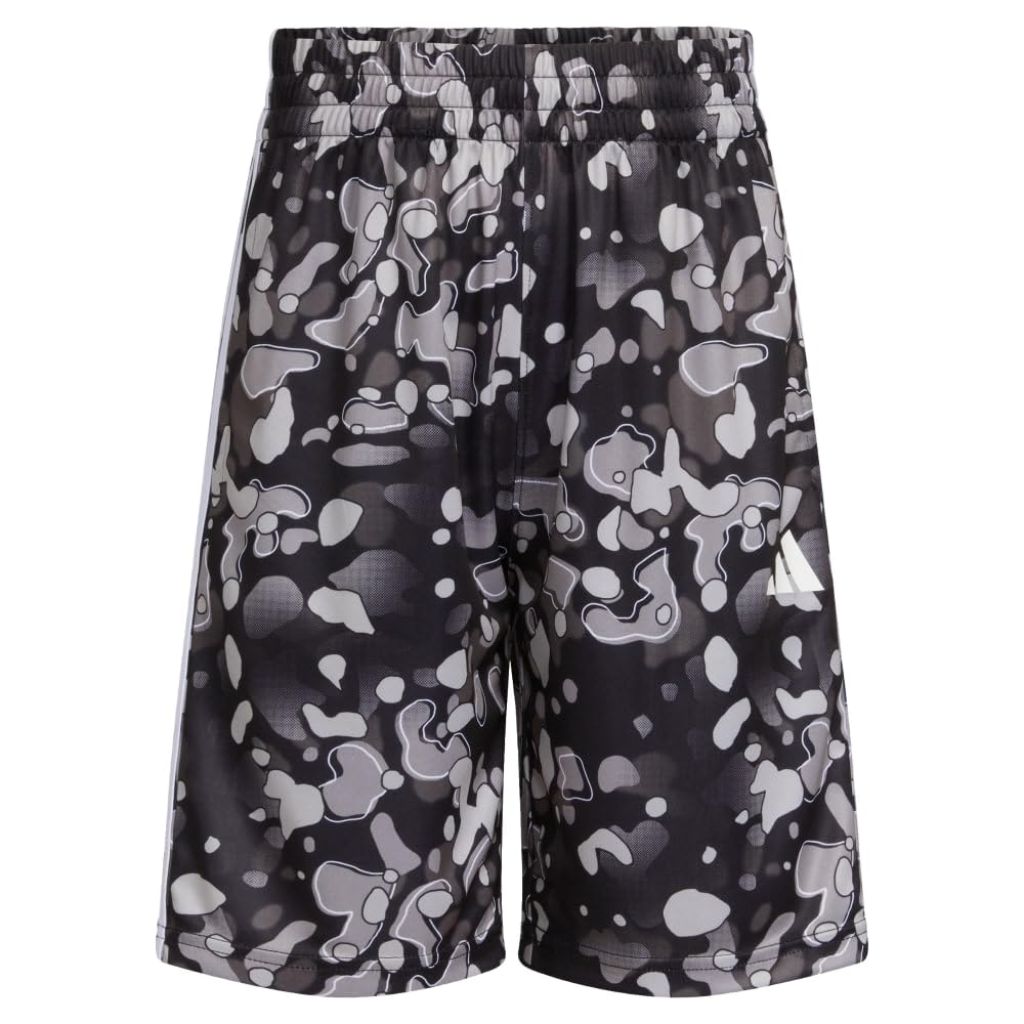 SZ 2T, Adidas Boys' AEROREADY® Elastic Waistband Camo Shorts, Black/Grey