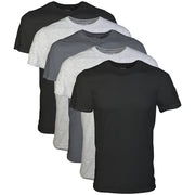 Gildan Men's Crew T-Shirts - Black/Sport Gray/Charcoal, Large (5 Pack)