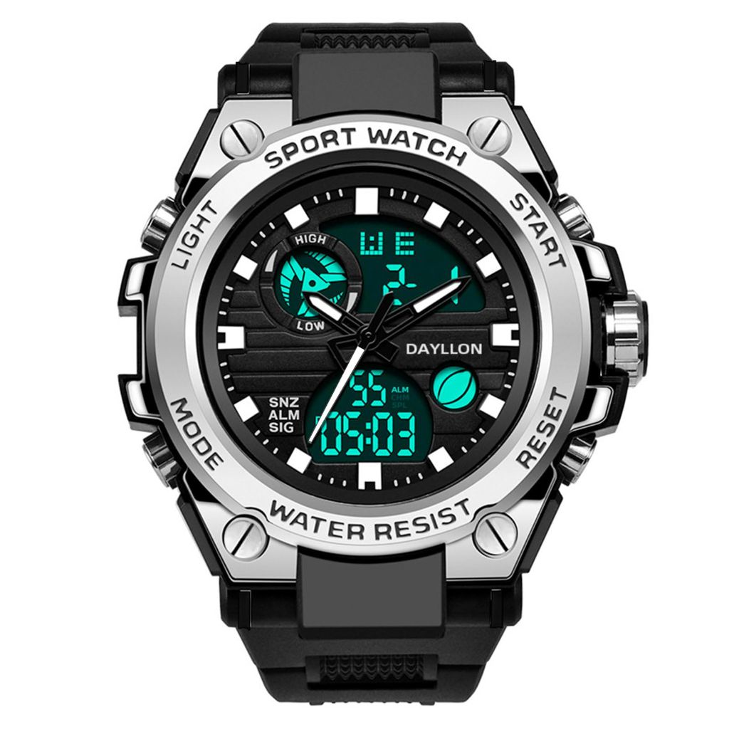 Dayllon Men's Watch Military Sports Watches - Black/Silver