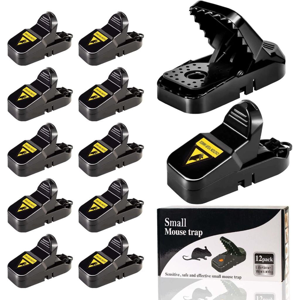 VEFEFI Mouse Traps 12-Pack - for House Indoor Outdoor, Small Mice Traps for House Indoor, Reusable Mousetrap Quick Effective Mouse Catcher for Home