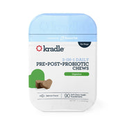 Kradle Probiotic Chews for Dogs - 3-in-1 with Prebiotic Postbiotic Digestive Support - Salmon Flavor - 90 Chews