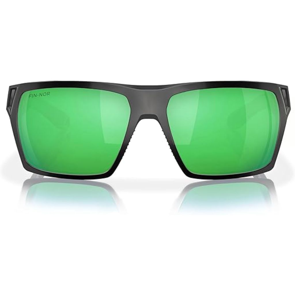 Fin-Nor Browns Bay Sunglasses - Matte Black Frame/Green Mirror Copper PC Lens