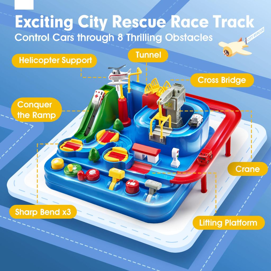 Rescue City Emergency Vehicle Car Play Set for Ages 3+