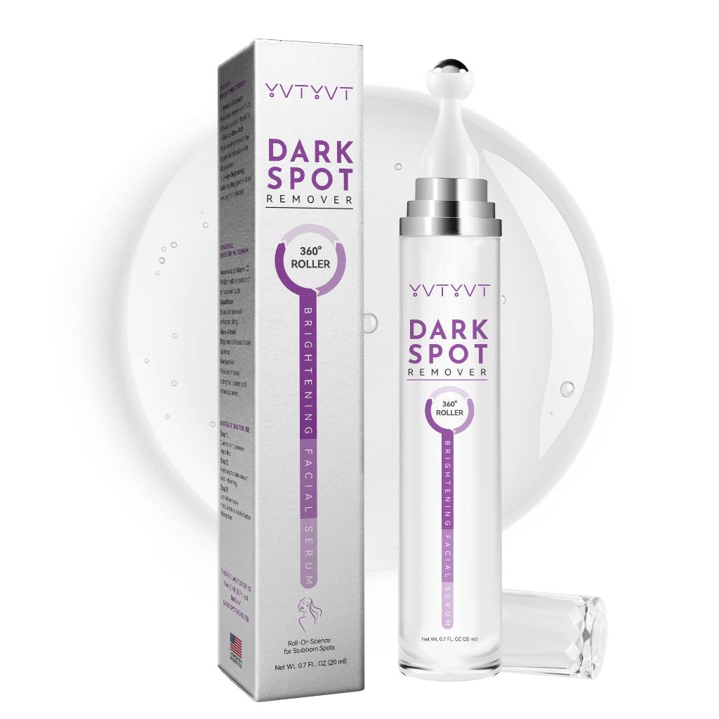 YVTYVT Dark Spot Remover Serum for Face | Lightening Serum Melasma, Age Spots & Freckles with Alpha-Arbutin & Glutathione | 360° Roller Massage Ball for All Skin Type | Gentle Formula | 0.7 fl. oz