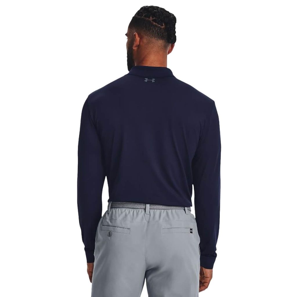 Under Armour Mens Performance Polo 3.0 Long Sleeve, (410) Midnight Navy / / Pitch Gray, Large