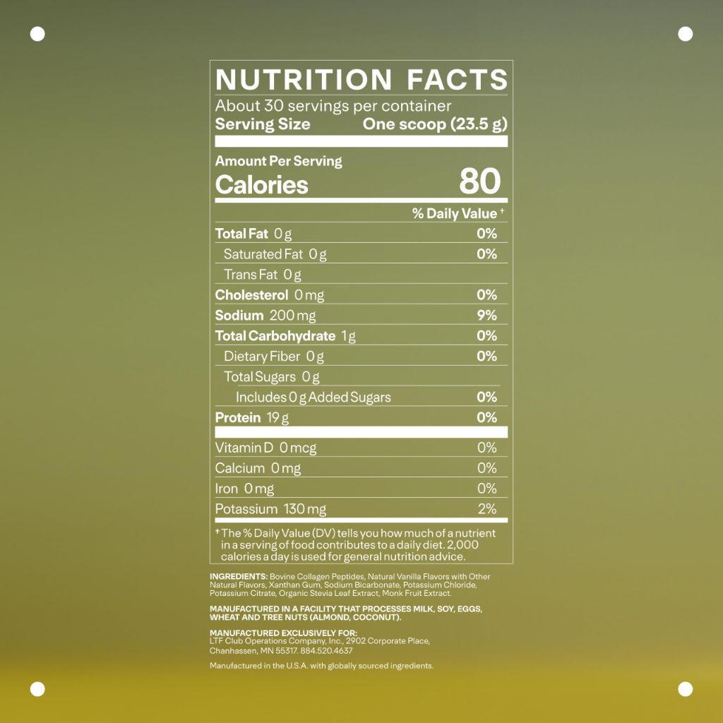 LTH Prime Collagen Peptides  - Collagen Powder for Digestive Health  - Vanilla - 30 Servings