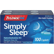 Tylenol Simply Sleep Nighttime Sleep Aid (25 mg), 100-Count Caplets