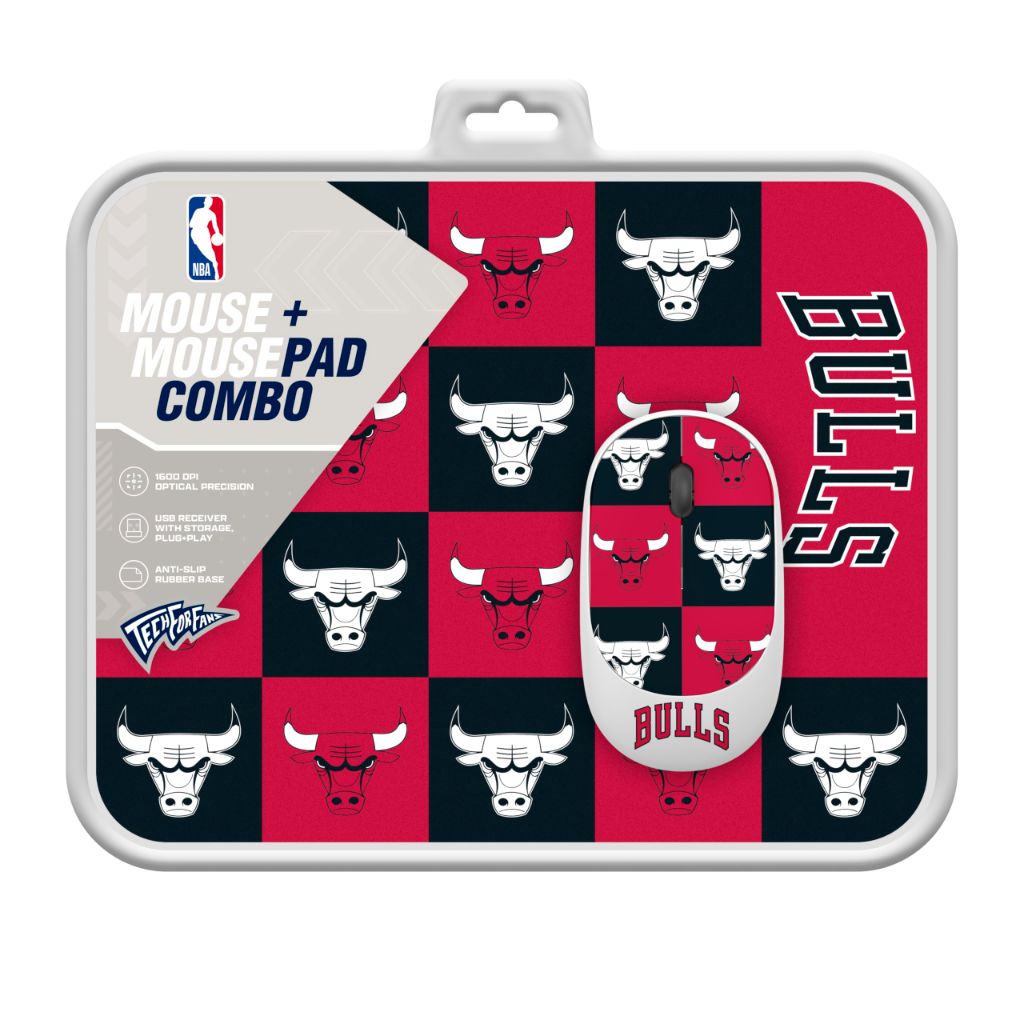 ‎SOAR NBA Wireless Mouse and Mouse Pad- Checkered, Chicago Bulls