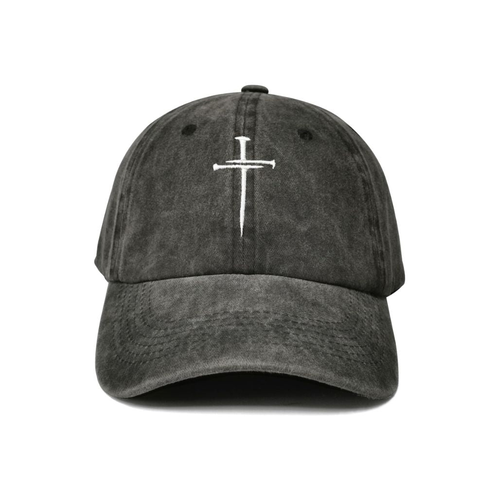 Hepandy Embroidered Three Nails Cross Baseball Hat Black Jesus Christ Christian Gifts Snapback Adjustable Dad Hat