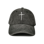 Hepandy Embroidered Three Nails Cross Baseball Hat Black Jesus Christ Christian Gifts Snapback Adjustable Dad Hat