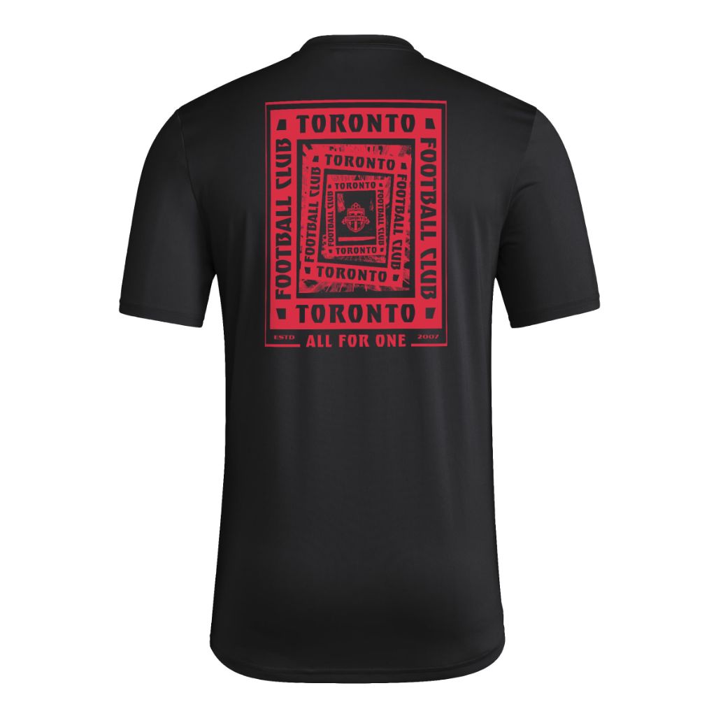 Adidas Mens Toronto FC Pre-Game Short Sleeve Soccer T-Shirt,Black/Toronto Fc,Large