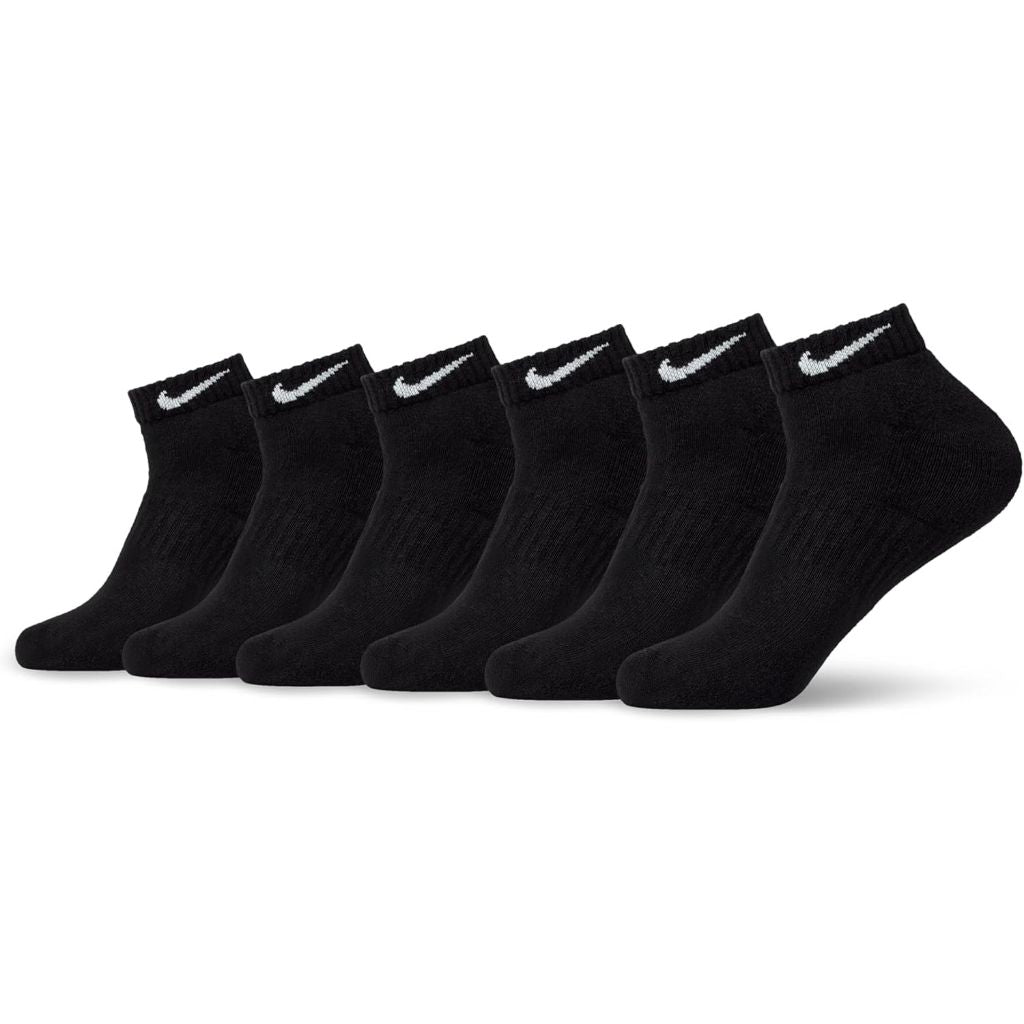 Nike Unisex Adult Everyday Cushioned Training Low Socks (6 Pairs), Size XL, Black