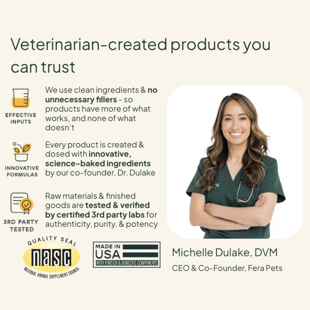 Fera Pets Fish Oil - Omega 3 for Dogs & Cats to Support Joints, Heart, Skin and Coat Health - Non GMO with Vitamin E - 16 oz