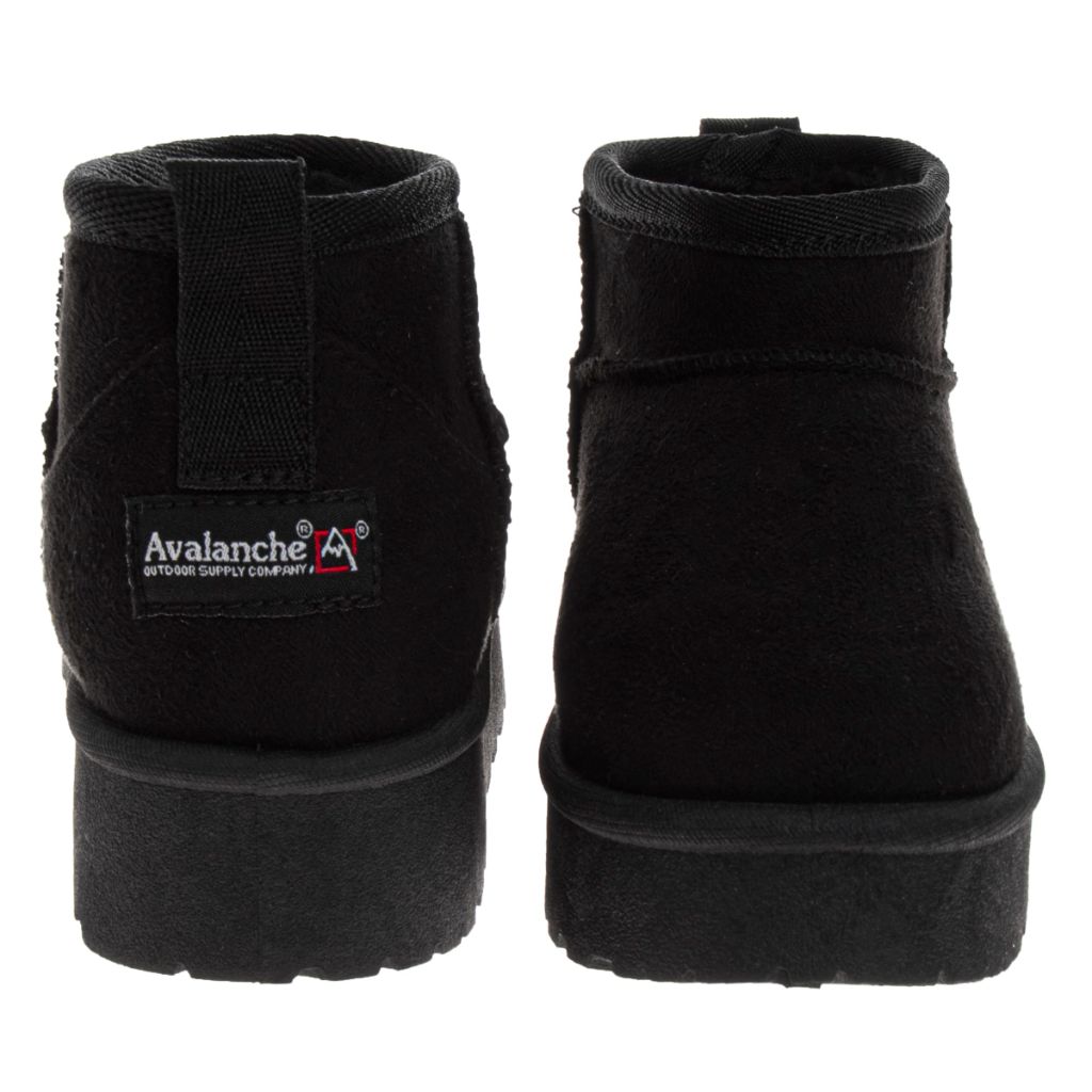 SZ 13Y, Avalanche Kids Winter Boot Plush FauxFur - Black