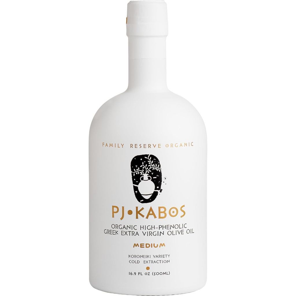 P.J. KABOS USDA Organic Greek Extra Virgin Olive Oil, Cold Extracted, 16.9oz