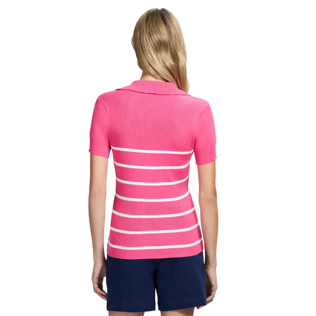 Izod Women's Joanna Stripe Pullover, Hot Pink, XX-Large