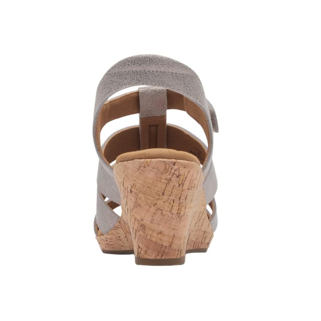 SZ 9.5, Rockport Women's Briah New Gladiator, Taupe Metallic Leather
