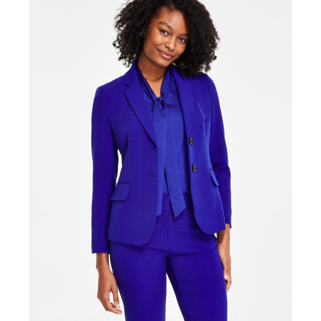 Kasper Women's Stretch Crepe Two-Button Collar Blazer - Color: Royal Signature - SIZE 8