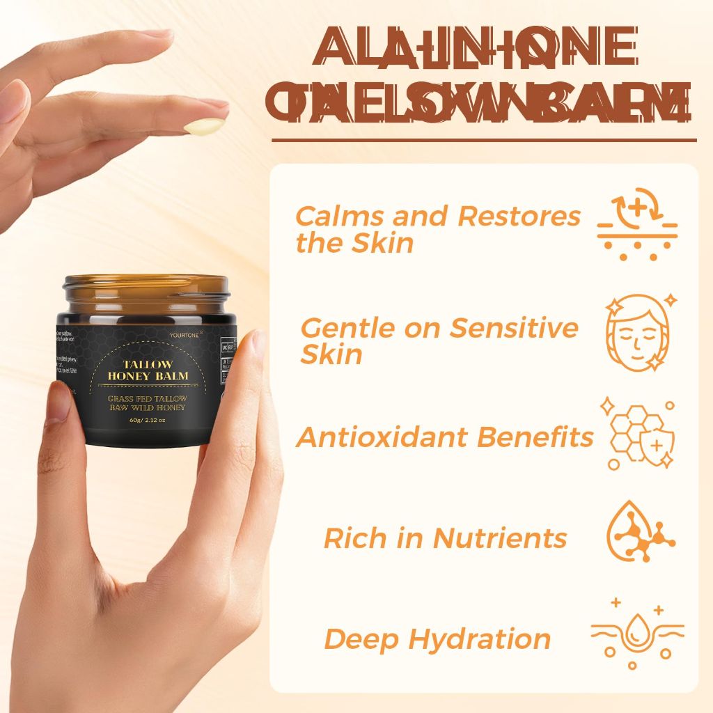 YOURTONE Beef Tallow for Skin, Deep Nourish and Soothe Dry Skin (2.12oz/60g)