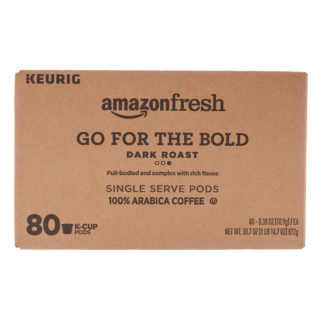 AmazonFresh Go For the Bold Dark Roast Keurig K-Cup Coffee Pods, 80ct.