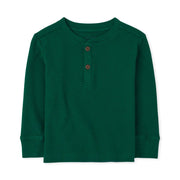 The Children's Place Baby Boys and Toddler Boy Long Sleeve Thermal Henley Top Shirt, Spruceshad, 18-24 Months US