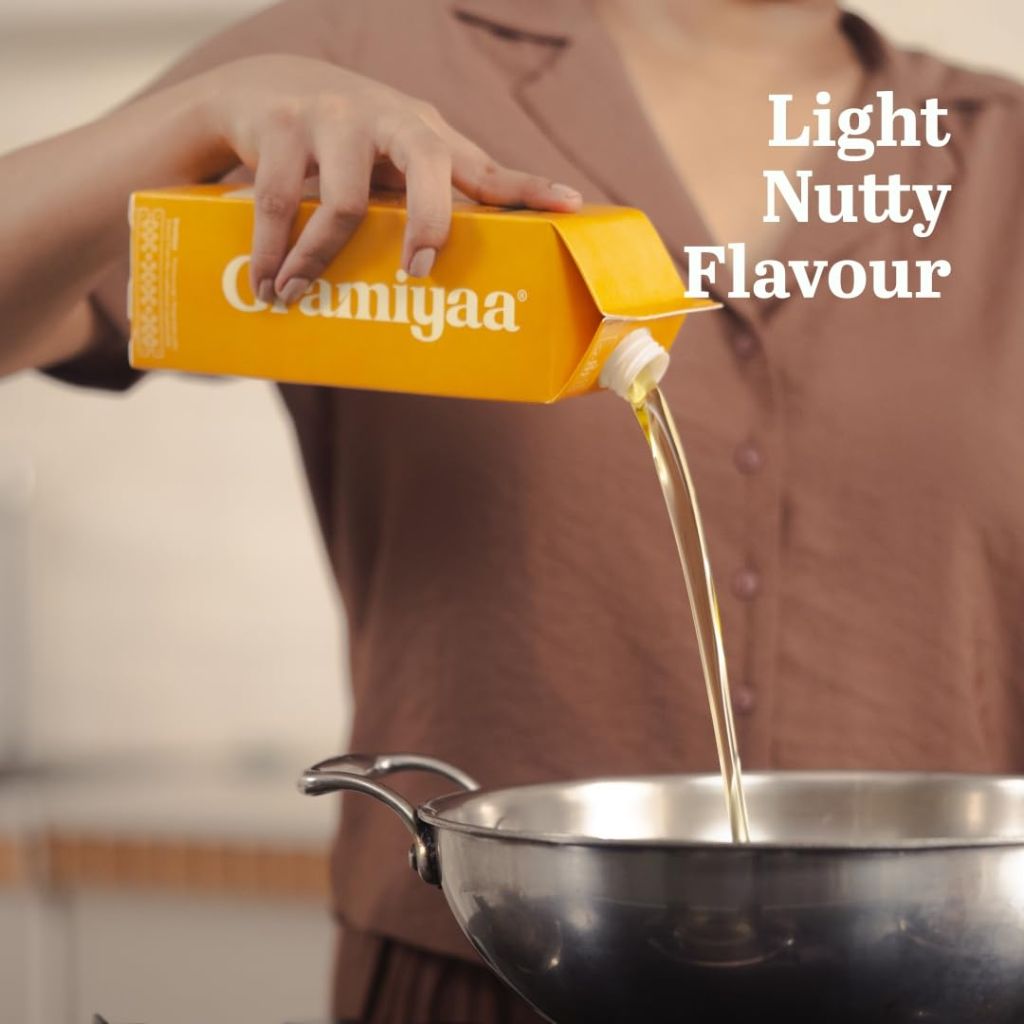 Gramiyaa Cold Pressed Virgin Peanut Oil for Cooking - 33.81 fl. oz.