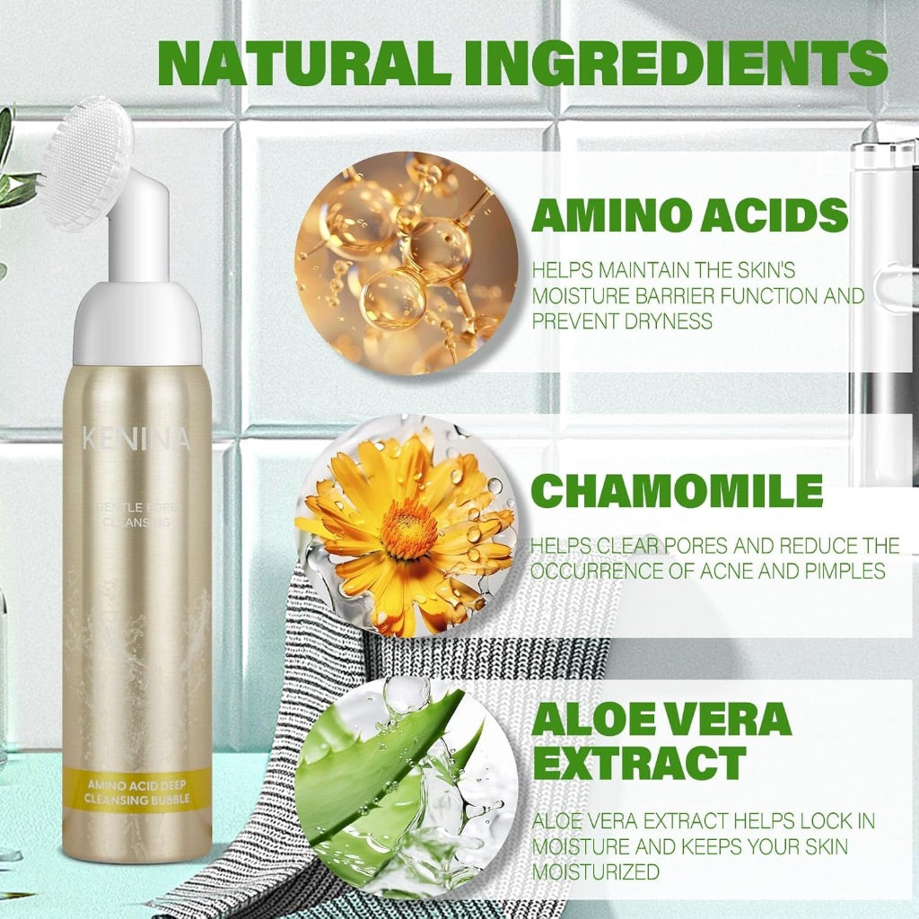 KENINA Turmeric Face Wash with Brush, Turmeric Foaming Facial Cleanser, PH Balancing Oil Control Pore Cleaner (130ML)