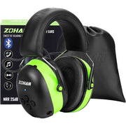 ZOHAN EM037 Bluetooth Hearing Protection Headphones, 30dB SNR Noise Reduction, 1500mAh Rechargeable Battery - Green
