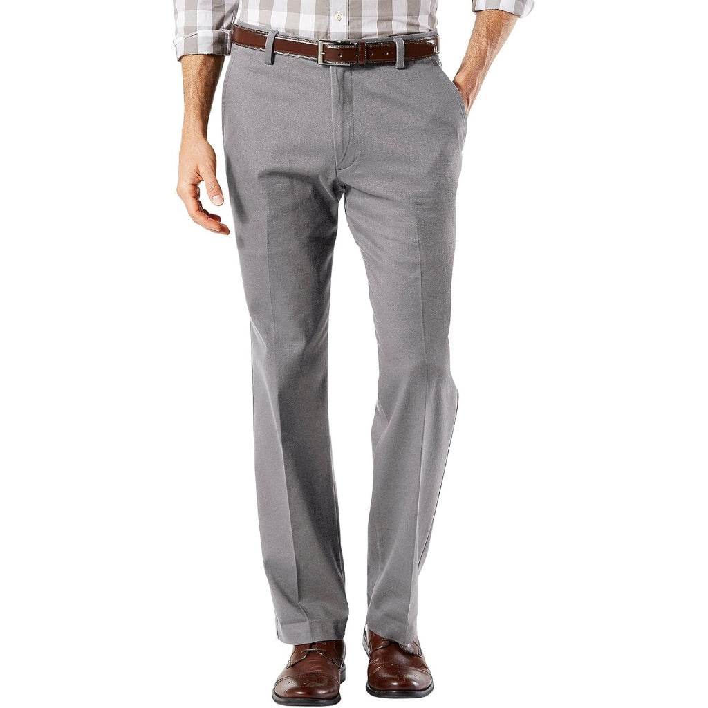 Dockers Men's Straight Fit Easy Khaki Pants, Gray,  31W x 32L