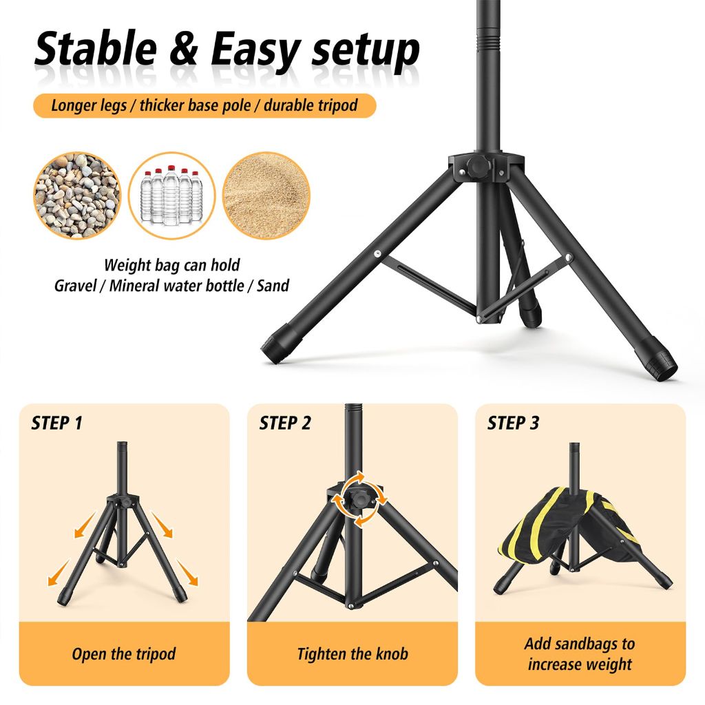 Forlogic Backdrop Stand 10x7.5ft(WxH), Heavy Duty Adjustable Photo Back Drop Stand kit